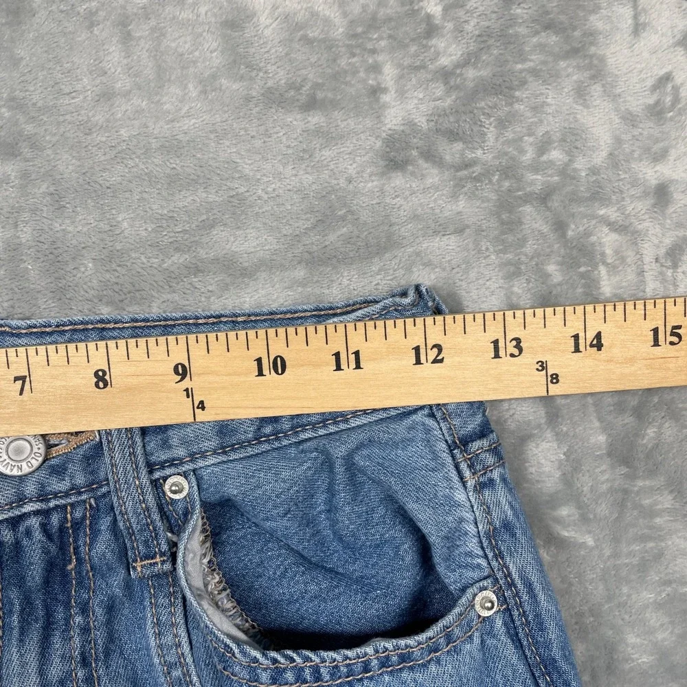 Old Navy Cargo Jeans Kids Size 12 Blue High‎ Rise Baggy Built-In Tough Wide Leg